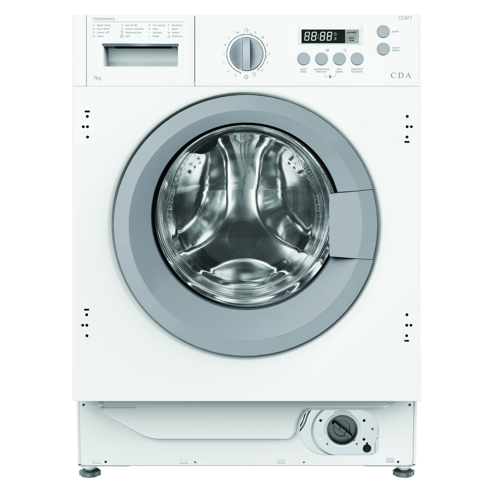 CDA CI327 Integrated Washing Machine, 7kg Load, 1200 rpm