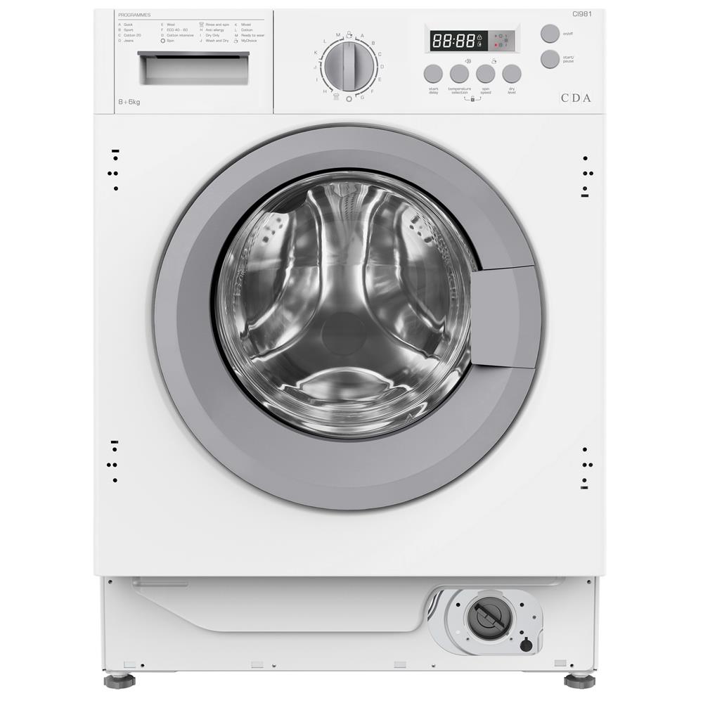 CDA CI981 Integrated 8kg + 6kg Load Washer Dryer, 1400 rpm