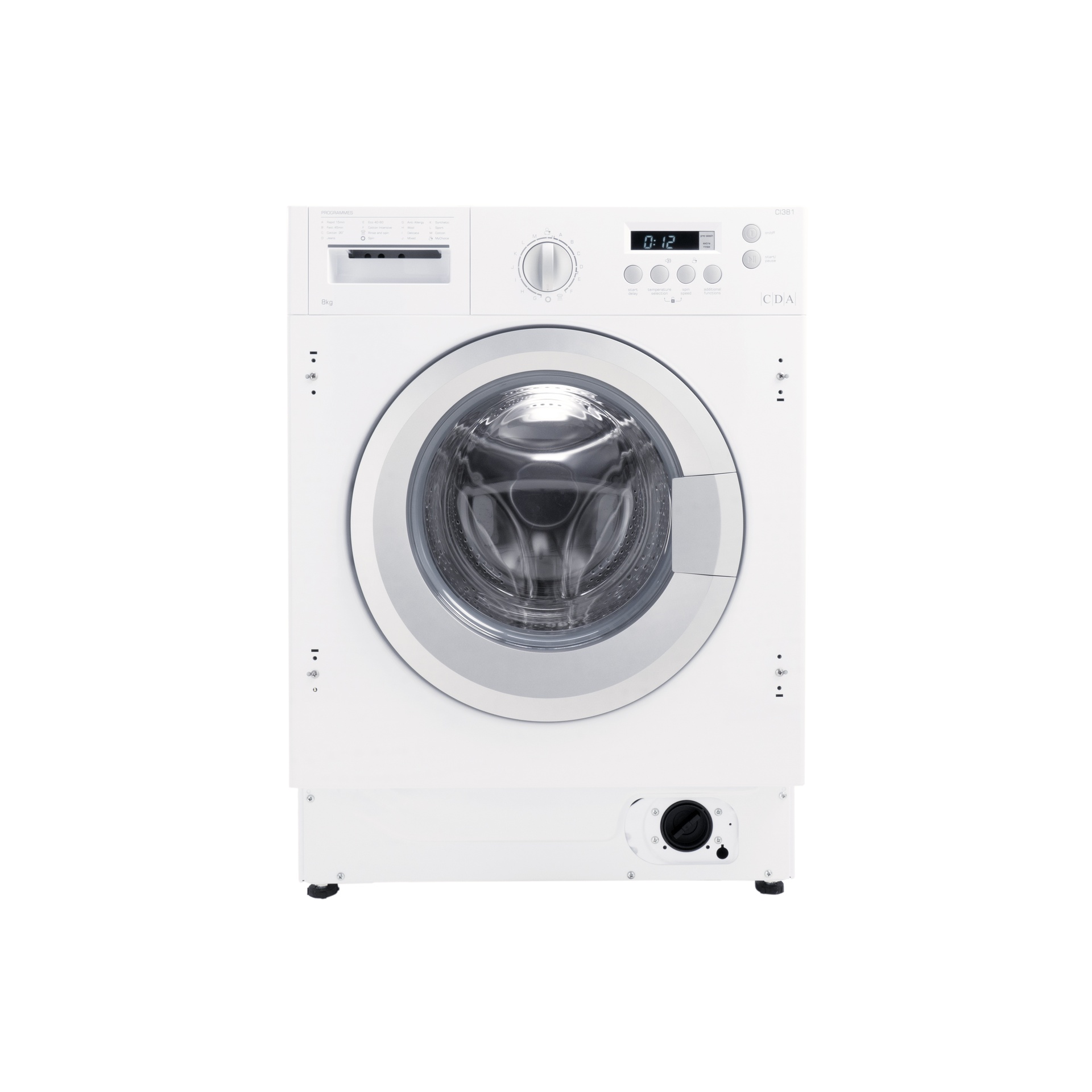 CDA CI381 Integrated Washing Machine, 8kg Load, 1400 rpm